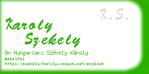 karoly szekely business card